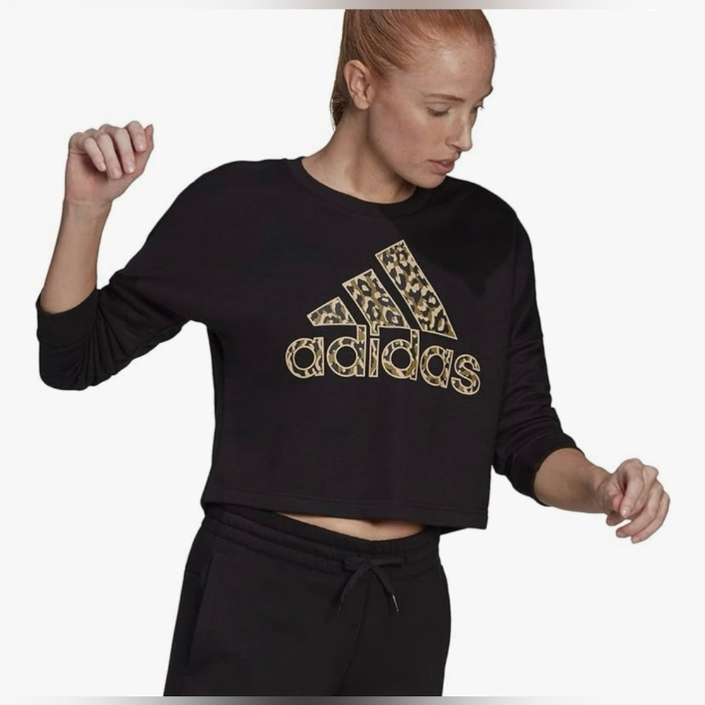 🆕Adidas - Leo Graphic Leopard Logo Sweatshirt